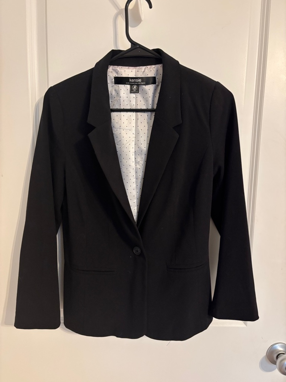 kensie Black Single-Button Tailored Blazer